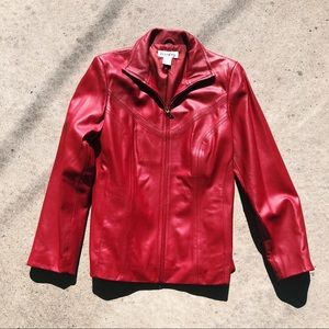 ✨HP✨ Preston & York // Red leather jacket // small
